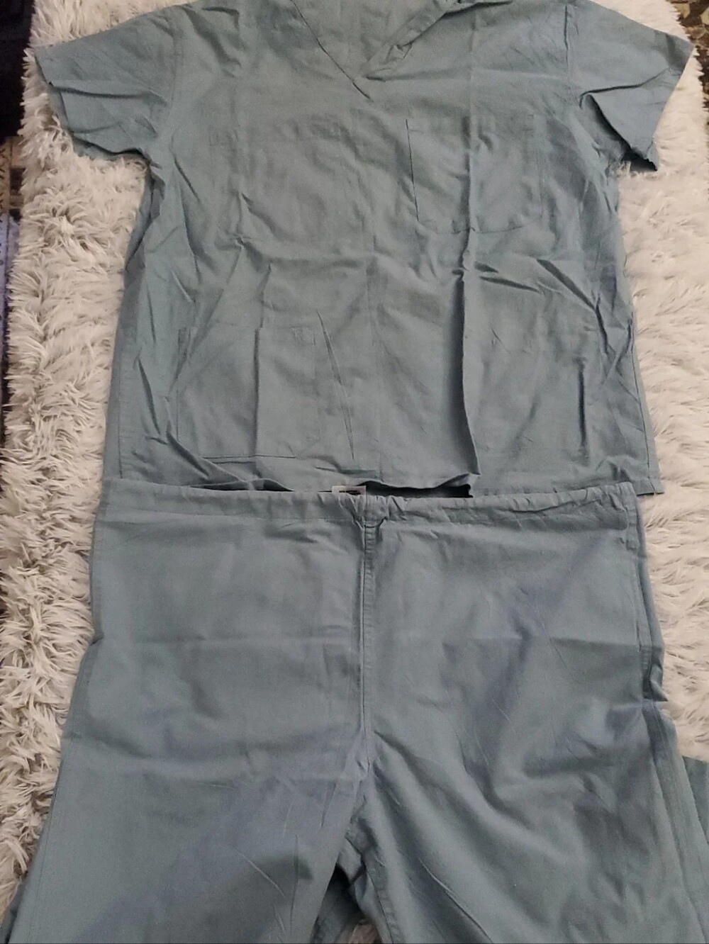 Medline AngelStat Blue Scrub Set V-Neck Top & Pants Size Medium Flaw